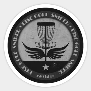 Disc Golf Sniper Wings BW Sticker